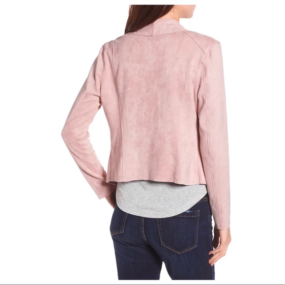 NEW BLANKNYC PINK FAUX SUEDE DRAPE FRONT JACKET - Picture 7 of 10